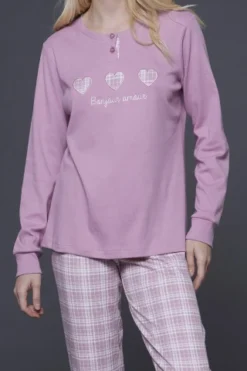 Pigiama Donna Caldo Cotone Bucle Heart -Miglior Pigiami Negozio 1662013833 63105189ad5fe