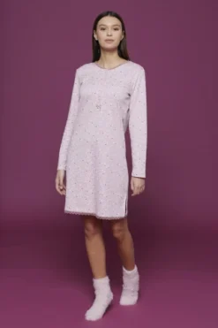 Camicia Da Notte Caldo Cotone Tricuore