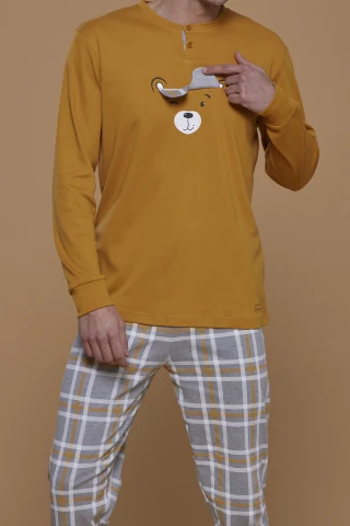 Pigiama Uomo Caldo Cotone Funny Bear 4 Pigiama Uomo Caldo Cotone Funny Bear - immagine 2