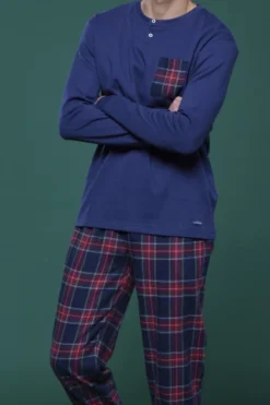 Pigiama Uomo Top Caldo Cotone E Pantaloni Flanella Scottish -Miglior Pigiami Negozio 1662732390 631b48669ecbf