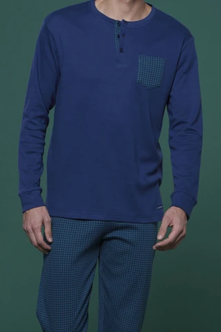 Pigiama Uomo Top Caldo Cotone Felpato Brush 4 Pigiama Uomo Top Caldo Cotone Felpato Brush - immagine 2