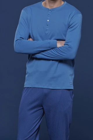 Pigiama Uomo Top Caldo Cotone Felpato Brooklyn 4 Pigiama Uomo Top Caldo Cotone Felpato Brooklyn - immagine 2