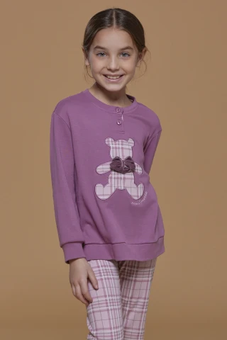 Pigiama Bambina Caldo Cotone Mara 4 Pigiama Bambina Caldo Cotone Mara - immagine 2