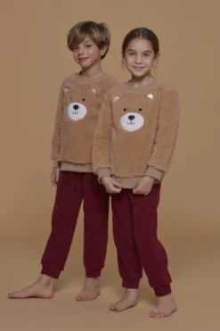 Miglior Pigiami Negozio 12 Pigiama Bambina/o Caldo Cotone E Eco-agnellino Orso Sheep