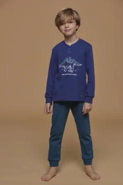 Pigiama Bambino Caldo Cotone Felpato Dino