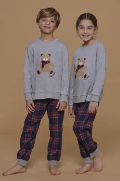 Pigiama Bambina/o Caldo Cotone Little Brown