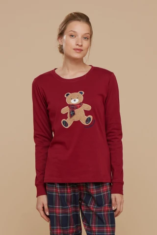 Pigiama Donna Top Caldo Cotone E Pantaloni Flanella Little Bear 4 Pigiama Donna Top Caldo Cotone E Pantaloni Flanella Little Bear - immagine 2