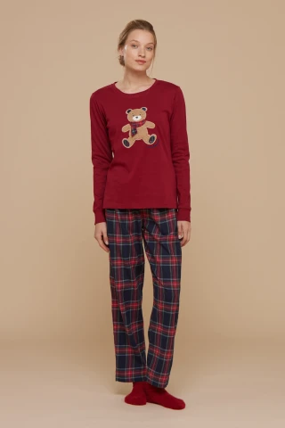 Pigiama Donna Top Caldo Cotone E Pantaloni Flanella Little Bear 3 Pigiama Donna Top Caldo Cotone E Pantaloni Flanella Little Bear