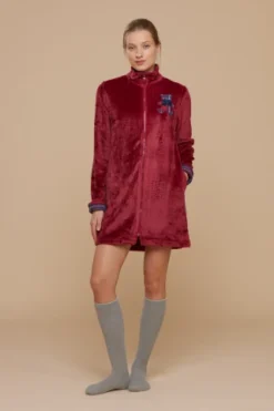 Miglior Pigiami Negozio 6 Vestaglia Donna Coral Fleece Red Danielino