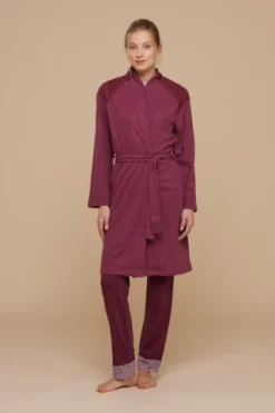 Vestaglia Donna Caldo Cotone Felpato Carmen Cross