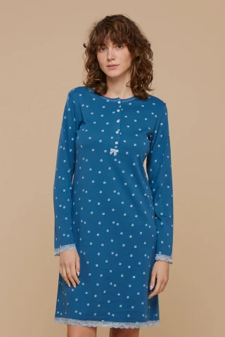 Camicia Da Notte Donna Caldo Cotone Florence 4 Camicia Da Notte Donna Caldo Cotone Florence - immagine 2