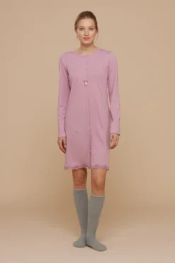 Camicia Da Notte Donna Caldo Cotone Giulia