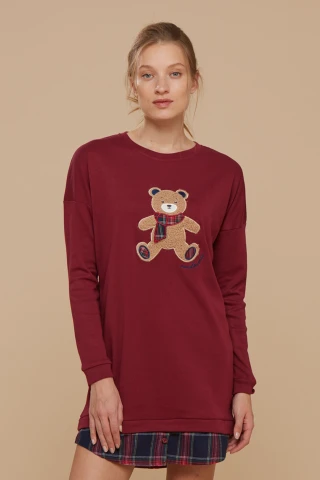 Camicia Da Notte Donna Clado Cotone Little Brown 4 Camicia Da Notte Donna Clado Cotone Little Brown - immagine 2