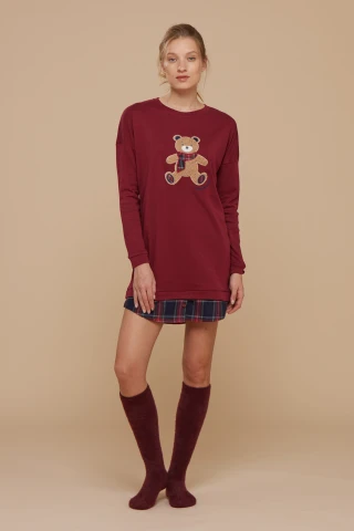 Camicia Da Notte Donna Clado Cotone Little Brown 3 Camicia Da Notte Donna Clado Cotone Little Brown