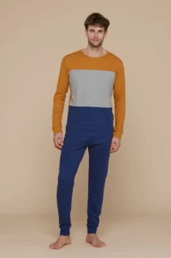 Pigiama Uomo Caldo Cotone Block