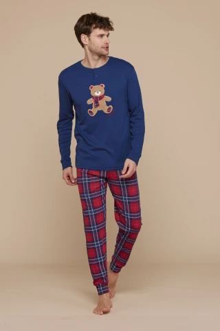 Pigiama Uomo Caldo Cotone Little Brown 3 Pigiama Uomo Caldo Cotone Little Brown