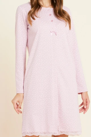 Camicia Da Notte Donna Cotone Fiorellina 4 Camicia Da Notte Donna Cotone Fiorellina - immagine 2