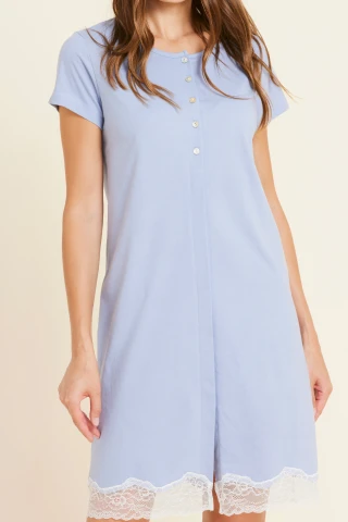 Camicia Da Notte Donna Cotone Ginevra 4 Camicia Da Notte Donna Cotone Ginevra - immagine 2