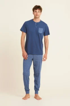 Pigiama Uomo 3 Pezzi Cotone Lence