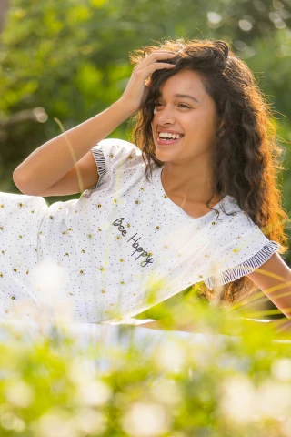 Pigiama Donna Cotone Be Happy Rouches 3 Pigiama Donna Cotone Be Happy Rouches