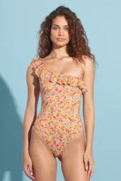 Costume Mare Donna Intero Orange Flower -Miglior Pigiami Negozio 1680534486 642aebd67a6af