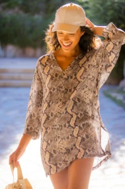 Abitino Mare Donna Viscosa Serpent